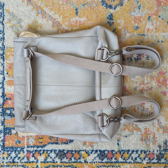 The Sak Ventura Classic Genuine Pebbled Leather Convertible Backpack Light Gray - Picture 12 of 16